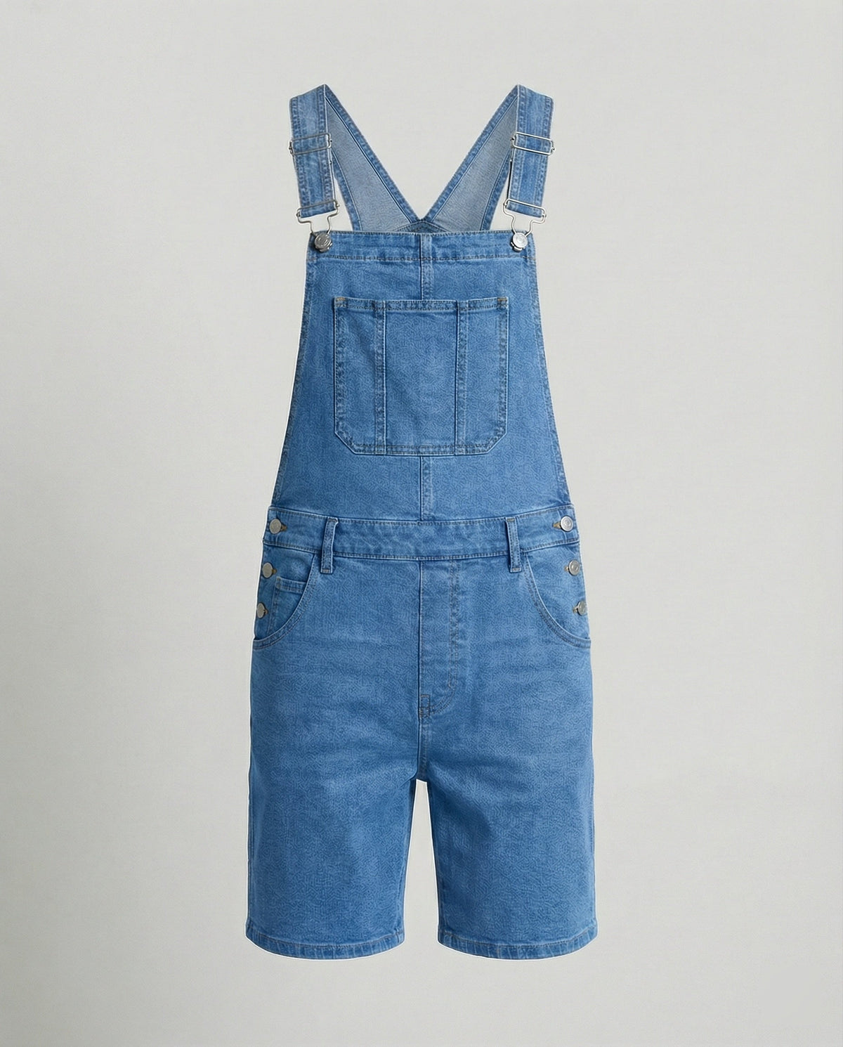 Men's Casual Denim Bib Shorts Adjustable Fit with Pockets Blue Summer 7