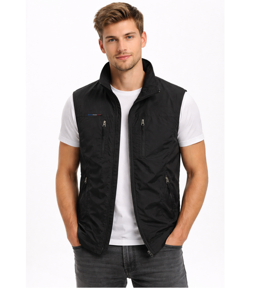 Men's Outdoor Zipper Vest Stand-up Collar Lightweight Casual 0