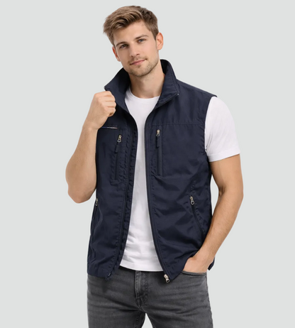 Men's Outdoor Zipper Vest Stand-up Collar Lightweight Casual 1