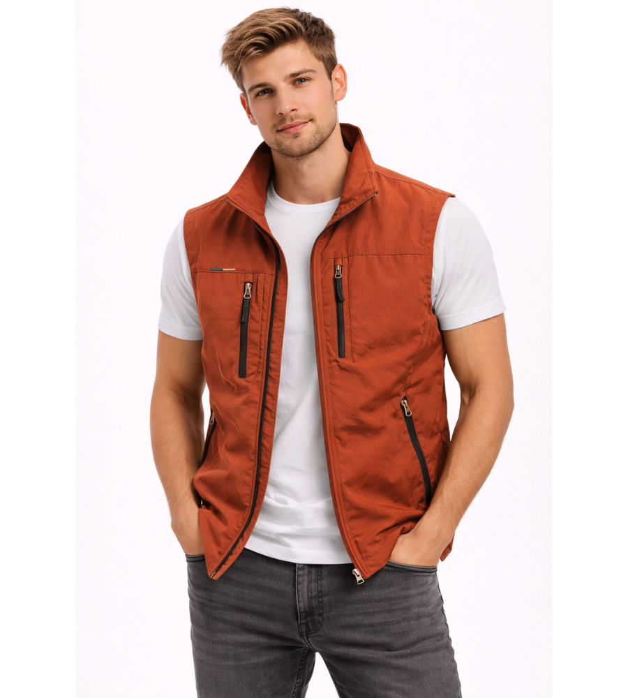 Men's Outdoor Zipper Vest Stand-up Collar Lightweight Casual 5