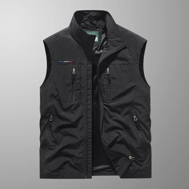 Men's Outdoor Zipper Vest Stand-up Collar Lightweight Casual 8