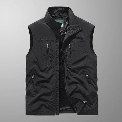 Men's Outdoor Zipper Vest Stand-up Collar Lightweight Casual 8