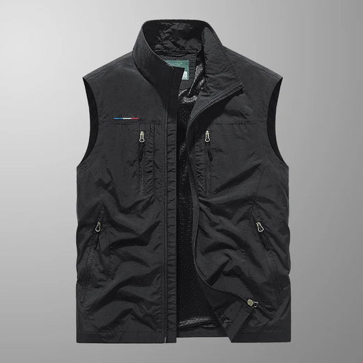 Men's Outdoor Zipper Vest Stand-up Collar Lightweight Casual 8