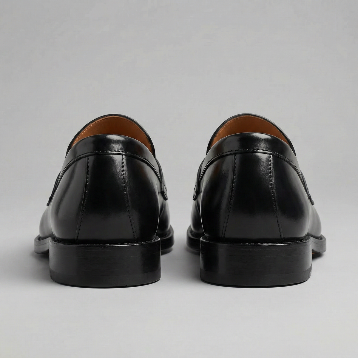 Men's Penny Loafers Slip On Genuine Leather Comfortable Black Casual 2