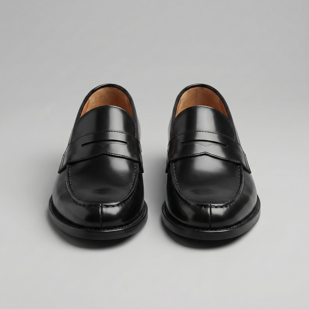 Men's Penny Loafers Slip On Genuine Leather Comfortable Black Casual 4