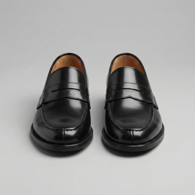 Men's Penny Loafers Slip On Genuine Leather Comfortable Black Casual 4