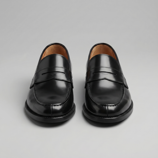 Men's Penny Loafers Slip On Genuine Leather Comfortable Black Casual 4