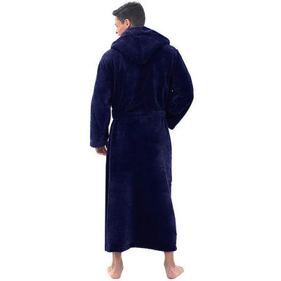 Men's Plush Bathrobe with Hood | Cozy and Warm for Relaxation | Ideal for Home Use 2