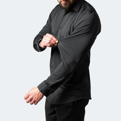 Men's Slim Fit Non-Iron White Dress Shirt Extreme Stretch Casual Office 0