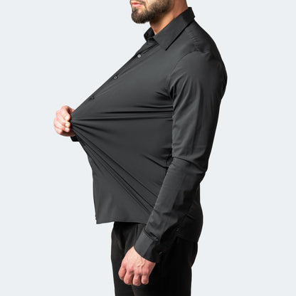 Men's Slim Fit Non-Iron White Dress Shirt Extreme Stretch Casual Office 3