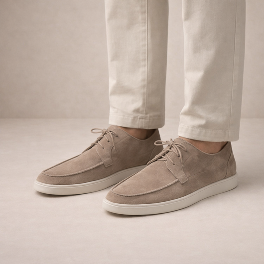 Men's Suede Loafers Lace Up Comfort Fit Casual Formal Brown 1