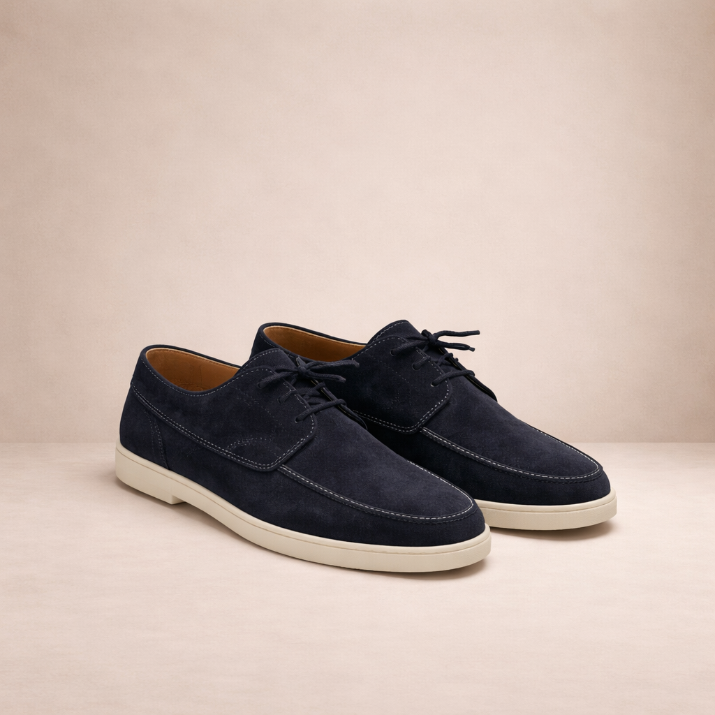 Men's Suede Loafers Lace Up Comfort Fit Casual Formal Brown 2