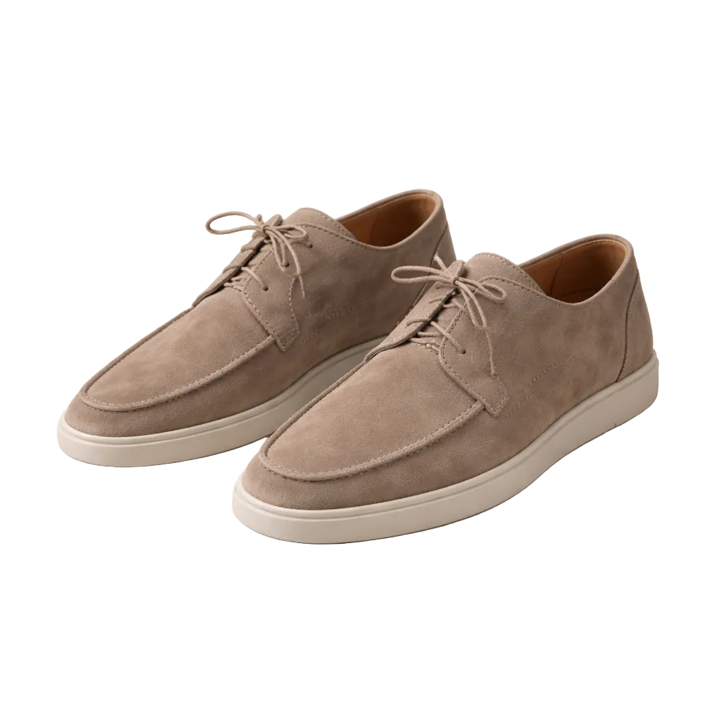 Men's Suede Loafers Lace Up Comfort Fit Casual Formal Brown 4