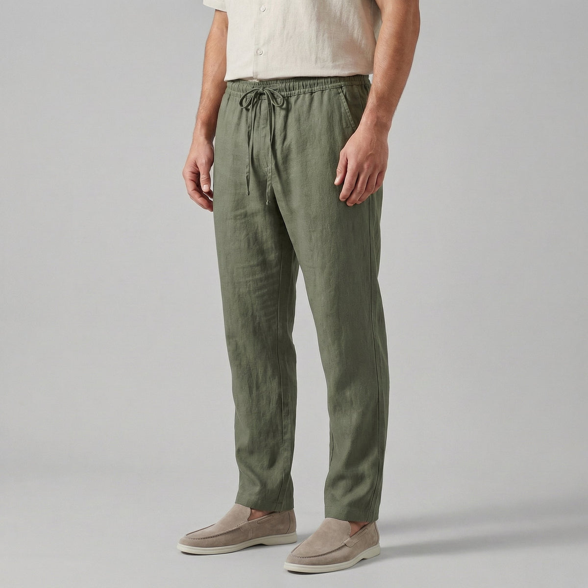Men's Wide Leg Casual Trousers Lightweight Linen Summer Comfort 4