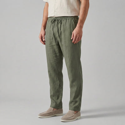 Men's Wide Leg Casual Trousers Lightweight Linen Summer Comfort 4