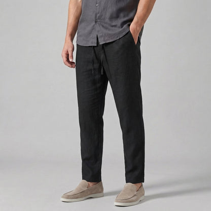 Men's Wide Leg Casual Trousers Lightweight Linen Summer Comfort 5