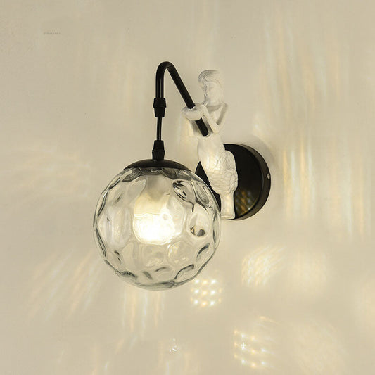 MermaidGlow | Elegant Rustic 1-Light Wall Sconce Lamp for Stylish Spaces 0