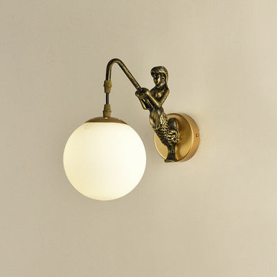MermaidGlow | Elegant Rustic 1-Light Wall Sconce Lamp for Stylish Spaces 1