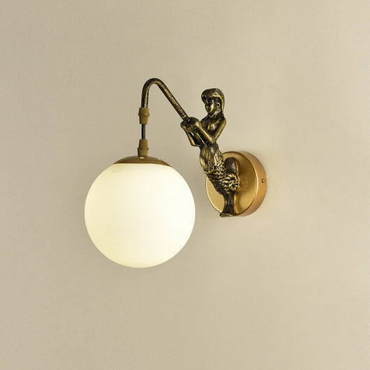 MermaidGlow | Elegant Rustic 1-Light Wall Sconce Lamp for Stylish Spaces 1