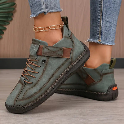 Meya | Women's Sneakers Slip On Shock Absorbing Black Leather Adult 3