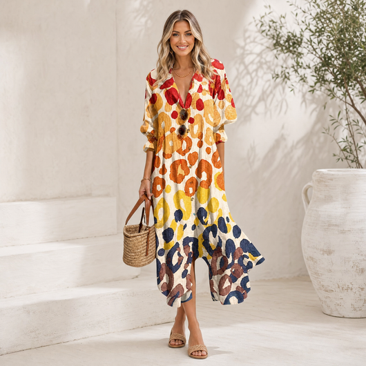 Mia | Women's Maxi Dress Bohemian Vibrant Soft Fabric Adult Summer 1