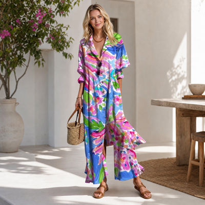 Mia | Women's Maxi Dress Bohemian Vibrant Soft Fabric Adult Summer 2