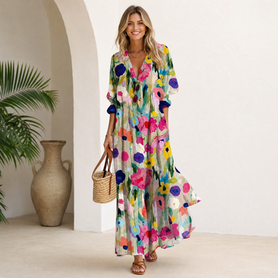 Mia | Women's Maxi Dress Bohemian Vibrant Soft Fabric Adult Summer 5