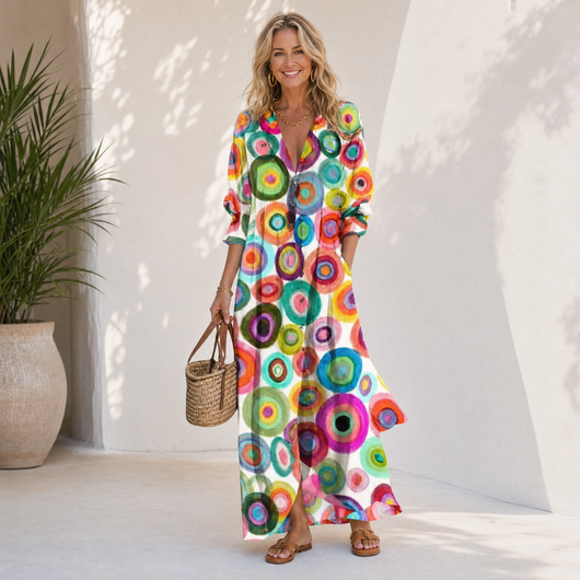 Mia | Women's Maxi Dress Bohemian Vibrant Soft Fabric Adult Summer 6