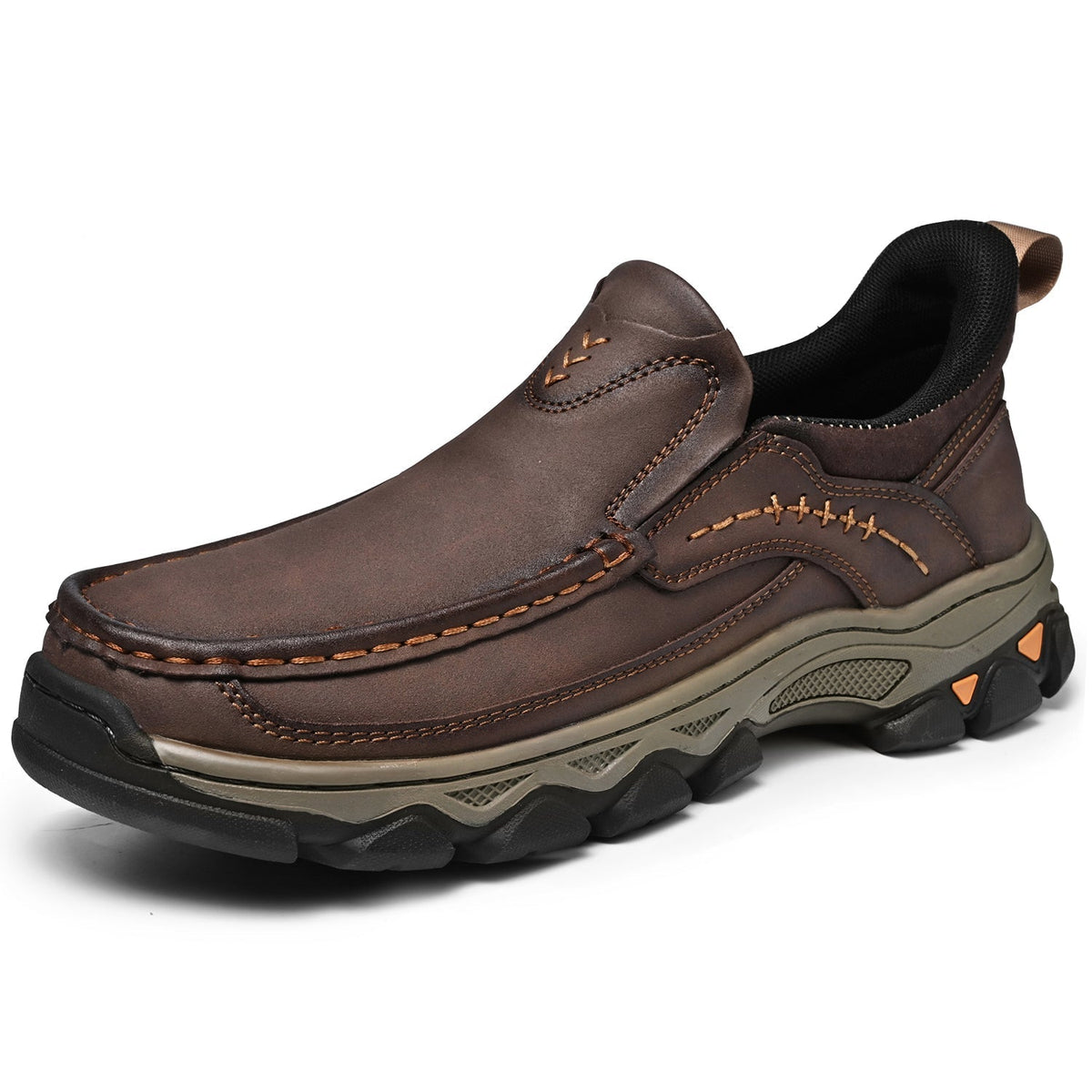Michael | Orthopedic Slip On Walking Shoes Non Slip Black Synthetic Leather Men Adult 0