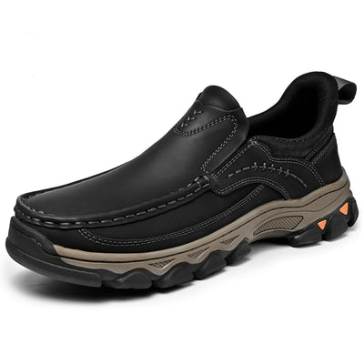 Michael | Orthopedic Slip On Walking Shoes Non Slip Black Synthetic Leather Men Adult 1