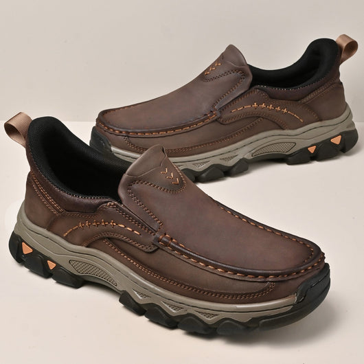 Michael | Orthopedic Slip On Walking Shoes Non Slip Black Synthetic Leather Men Adult 3