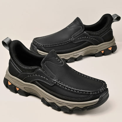 Michael | Orthopedic Slip On Walking Shoes Non Slip Black Synthetic Leather Men Adult 4