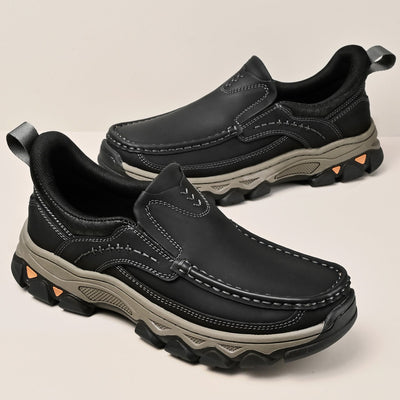 Michael | Orthopedic Slip On Walking Shoes Non Slip Black Synthetic Leather Men Adult 4