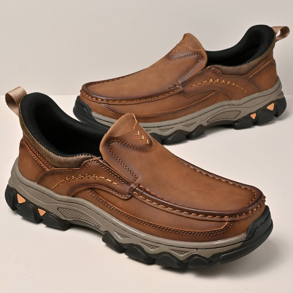 Michael | Orthopedic Slip On Walking Shoes Non Slip Black Synthetic Leather Men Adult 5