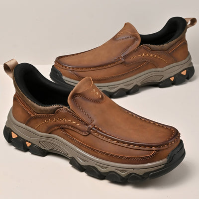 Michael | Orthopedic Slip On Walking Shoes Non Slip Black Synthetic Leather Men Adult 5