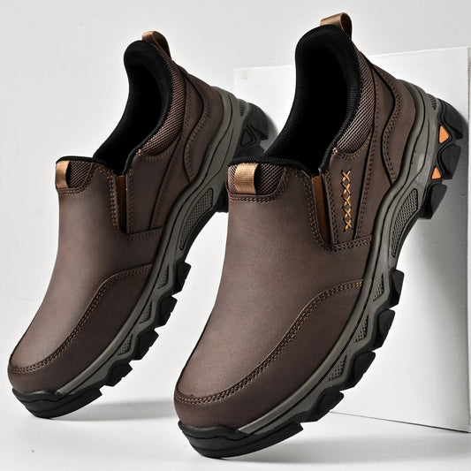 Michael | Orthopedic Walking Shoes Slip On Black Leather Men Adult 0