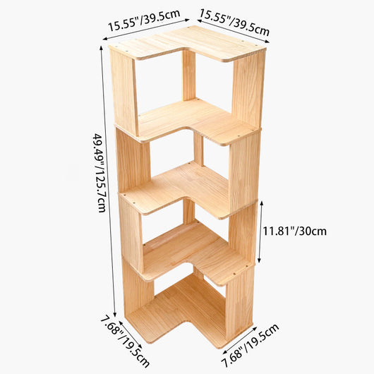 Minimalist Wood Bookshelf with 4/5 Shelves | Stylish Storage Solution for Home Office 3