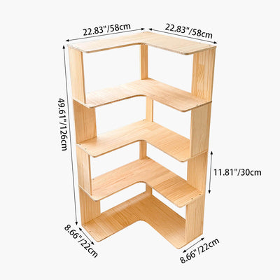 Minimalist Wood Bookshelf with 4/5 Shelves | Stylish Storage Solution for Home Office 4
