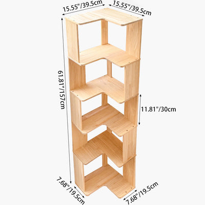 Minimalist Wood Bookshelf with 4/5 Shelves | Stylish Storage Solution for Home Office 5