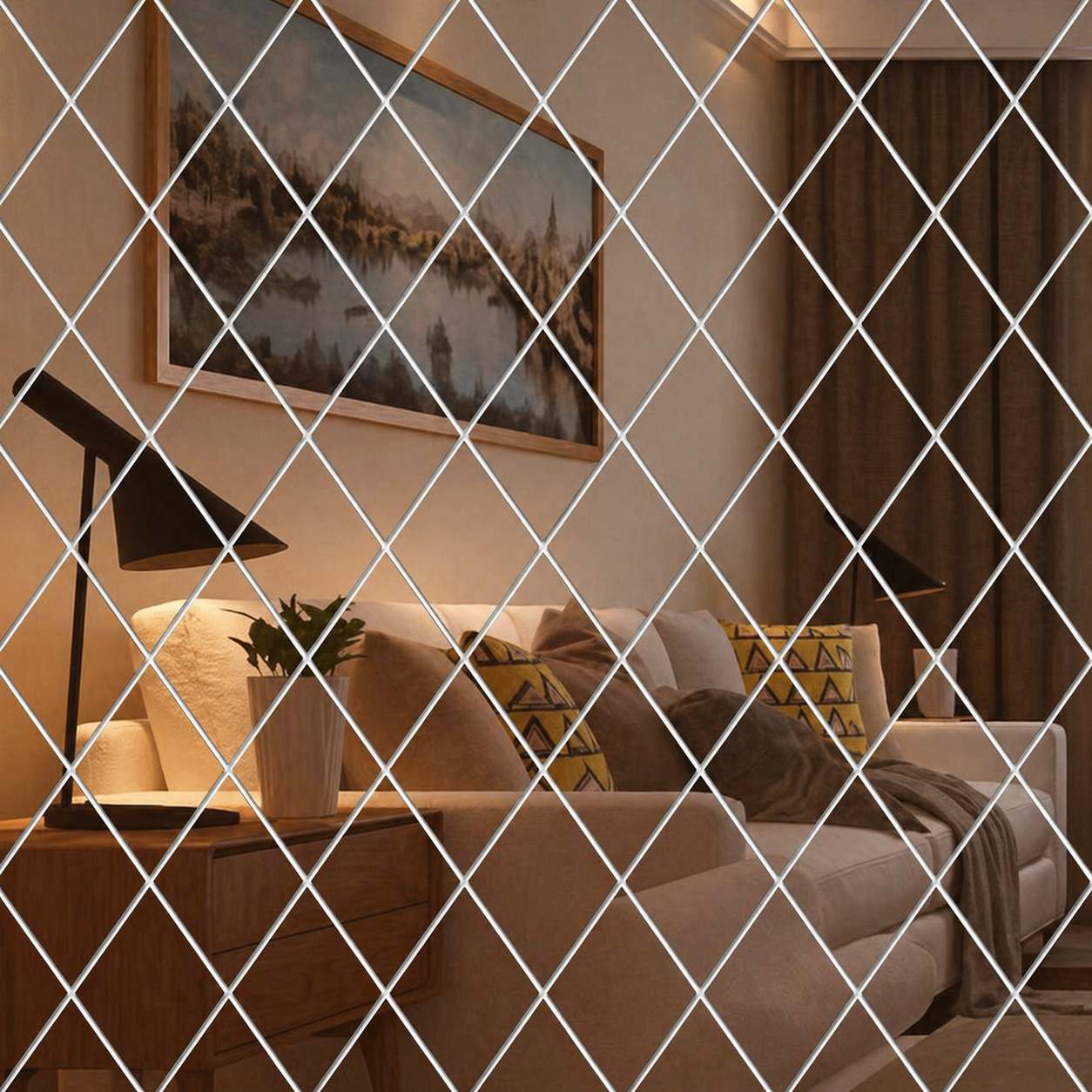 MirraShape | 3D Wall Mirror Decor with Scratch-Resistant Film for Elegant Home Aesthetics 80