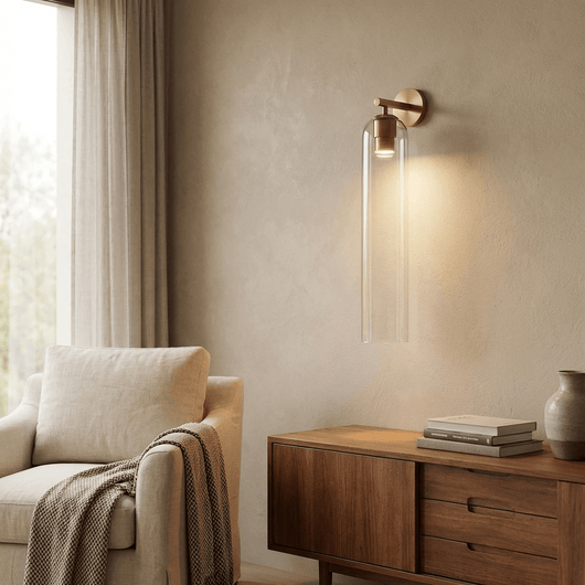 Modern Art Glass Wall Sconce Lighting for Living Room Clear LED Fixture 6