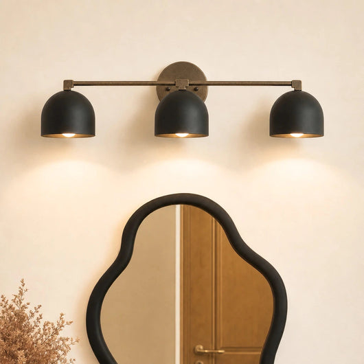 Modern Black Bathroom Vanity Sconce Light with Deep Ball Design Wall Mounted Metal Fixture 2