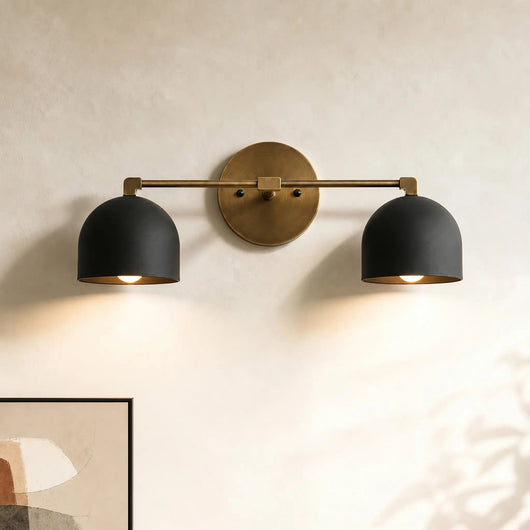 Modern Black Bathroom Vanity Sconce Light with Deep Ball Design Wall Mounted Metal Fixture 3