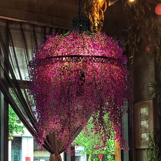 Modern Chandelier Light with Simulation Plants | Decorative Fixture for Dining Room and Living Room