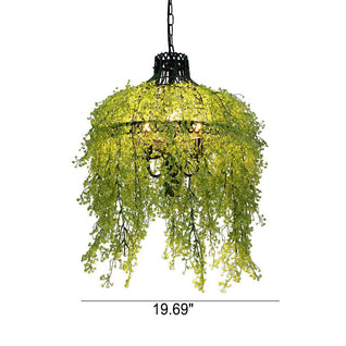 Modern Chandelier Light with Simulation Plants | Decorative Fixture for Dining Room and Living Room