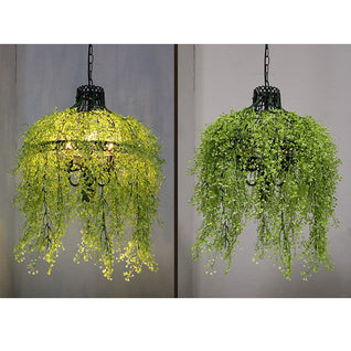 Modern Chandelier Light with Simulation Plants | Decorative Fixture for Dining Room and Living Room