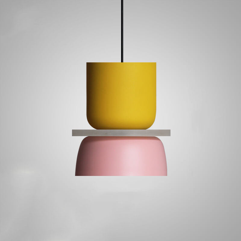 Modern Colorful LED Pendant Light Adjustable Height Metal Fixture for Living Room 0
