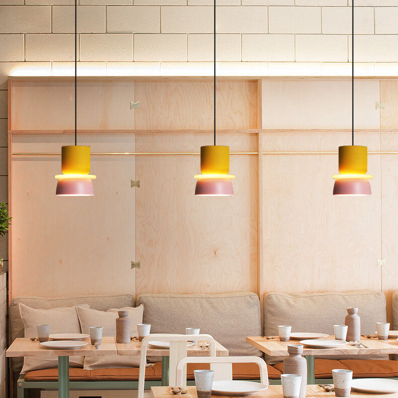 Modern Colorful LED Pendant Light Adjustable Height Metal Fixture for Living Room 12