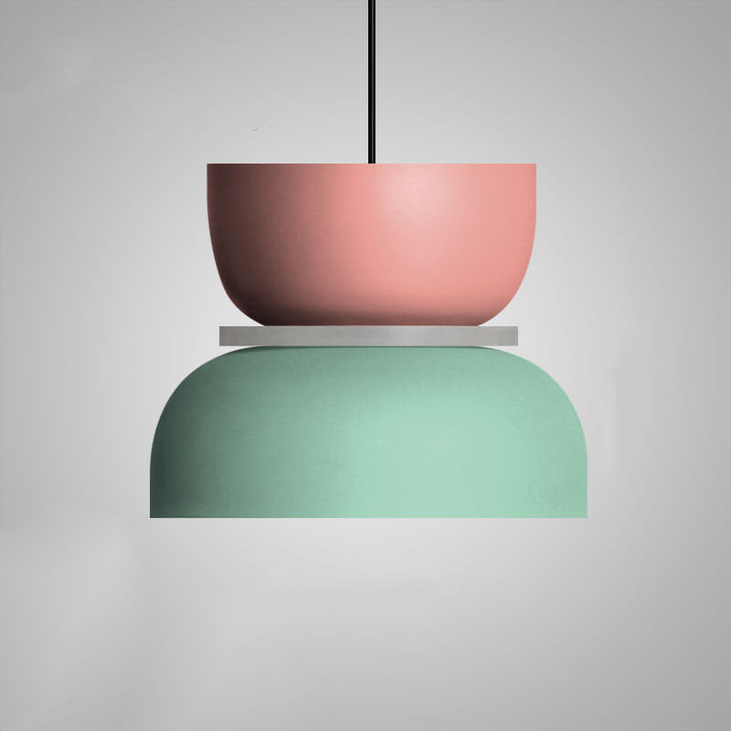 Modern Colorful LED Pendant Light Adjustable Height Metal Fixture for Living Room 14