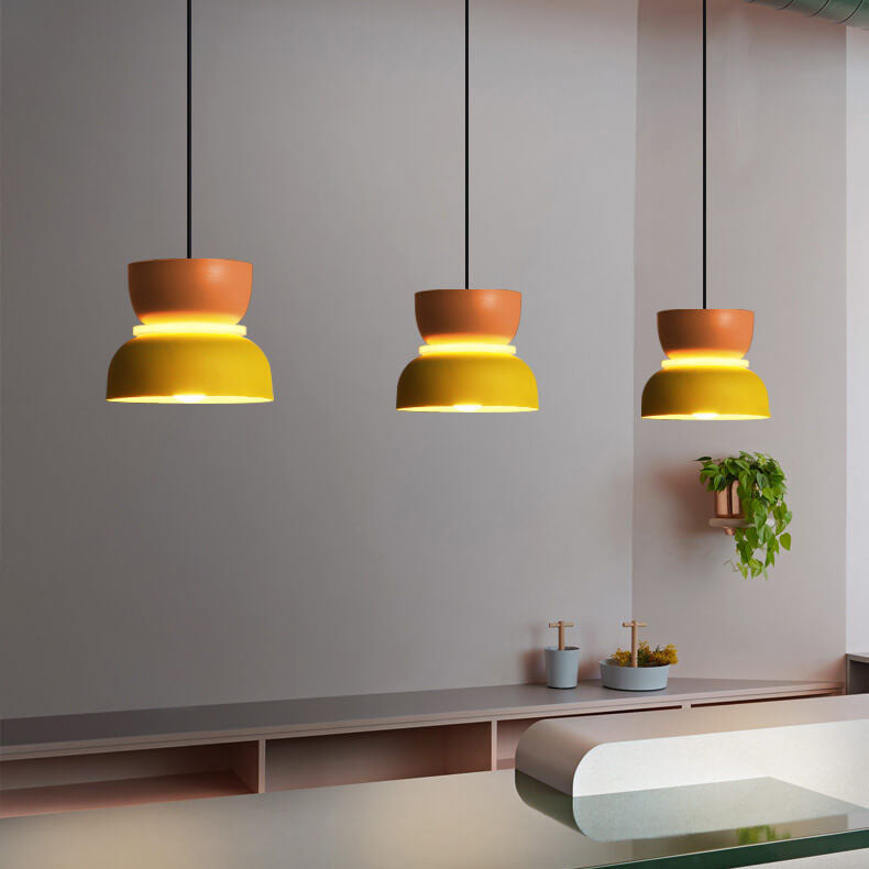 Modern Colorful LED Pendant Light Adjustable Height Metal Fixture for Living Room 3